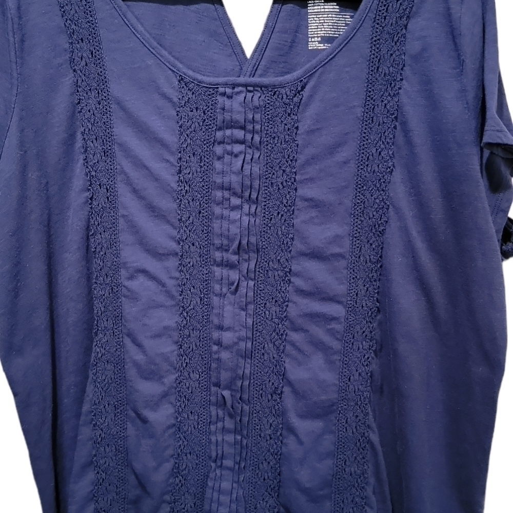Terra & Sky size 3X blue short sleeve shirt Polyester and cotton - Picture 6 of 8